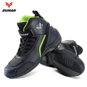 

DUHAN Motorcycle Boots Mesh Men Motorcycle Shoes Motocross Off-Road Racing Boots Moto Boots Motorbike Black White