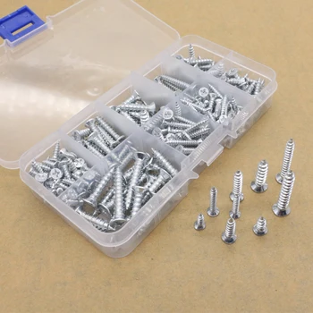 

free shipping Self-tapping wood screws set hardware fastening screws round head M3M4M5 screw boxed