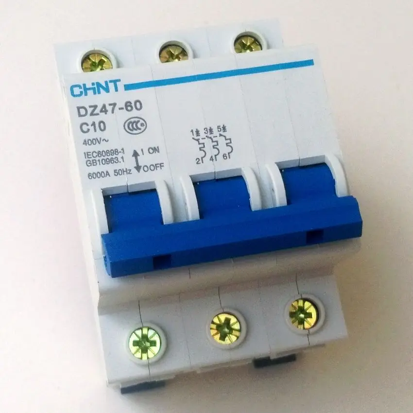 

CHINT C45N Mini Circuit Breaker DZ47-60 3P C10A 400V MCB