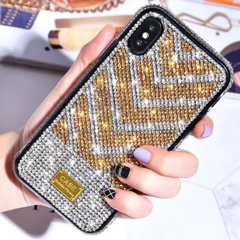 Роскошный блестящий V образный мягкий силиконовый чехол для iphone 6 7 plus 8 X XS XR