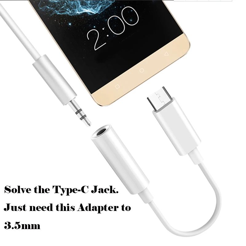 

Hot USB 3.1 Type C Adapter to 3.5mm Earphone Headset Headphone Cable Audio Adapter Converter Cable For Xiaomi Android Phone