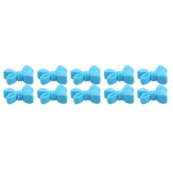 

10Pcs Bow Beads Creative DIY Baby Teeth Beads Baby Chews Column Molars Products Designed For Little Baby Food Grade Molar Beads