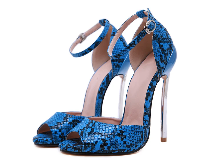 Aneikeh/ г., новые женские сандалии-гладиаторы на каблуке Дамская змеиная обувь с принтом и открытым носком женские пикантные Летние босоножки на высоком каблуке, размер 42