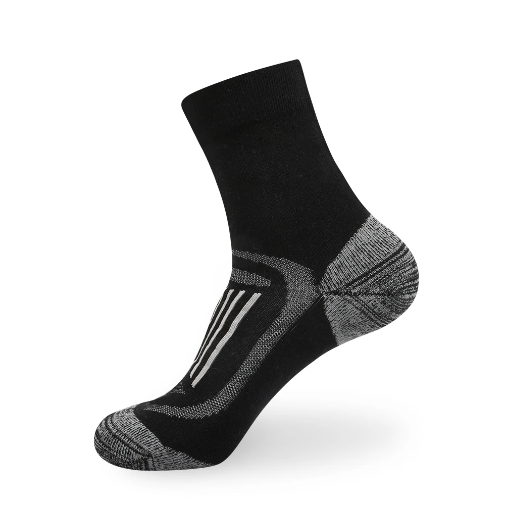 Мужские Плотные хлопковые Дышащие носки для прогулок, уличные носки для велосипедистов, теплые весенне-зимние носки, размер 39-43 P0 - Цвет: Черный