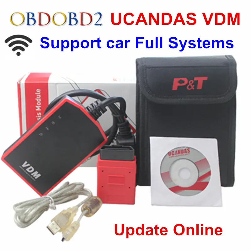 Многоязычный Wifi VDM2 UCANDAS VDM V3.9 автоматический диагностический сканер автомобильный OBD2 Поддержка полных систем для Windows/Android Phone - Цвет: VDM