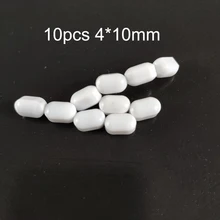 C4x10mm 10 шт. лабораторная магнитная мешалка миксер баров без кольцевая Опора Обычная перемешивание белый тефлон спинбаров