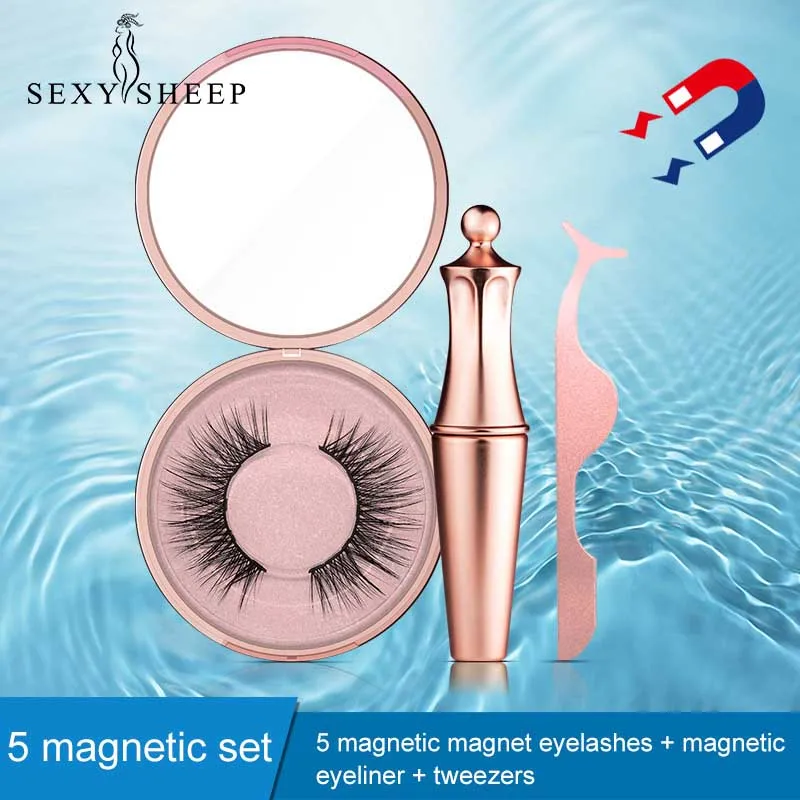 

Magnetic Eyelashes Eyeliner Eyelash Curler Set5 Magnet Natural Long Magnetic False Eyelashes With Magnetic Eyeliner Tweezers Set