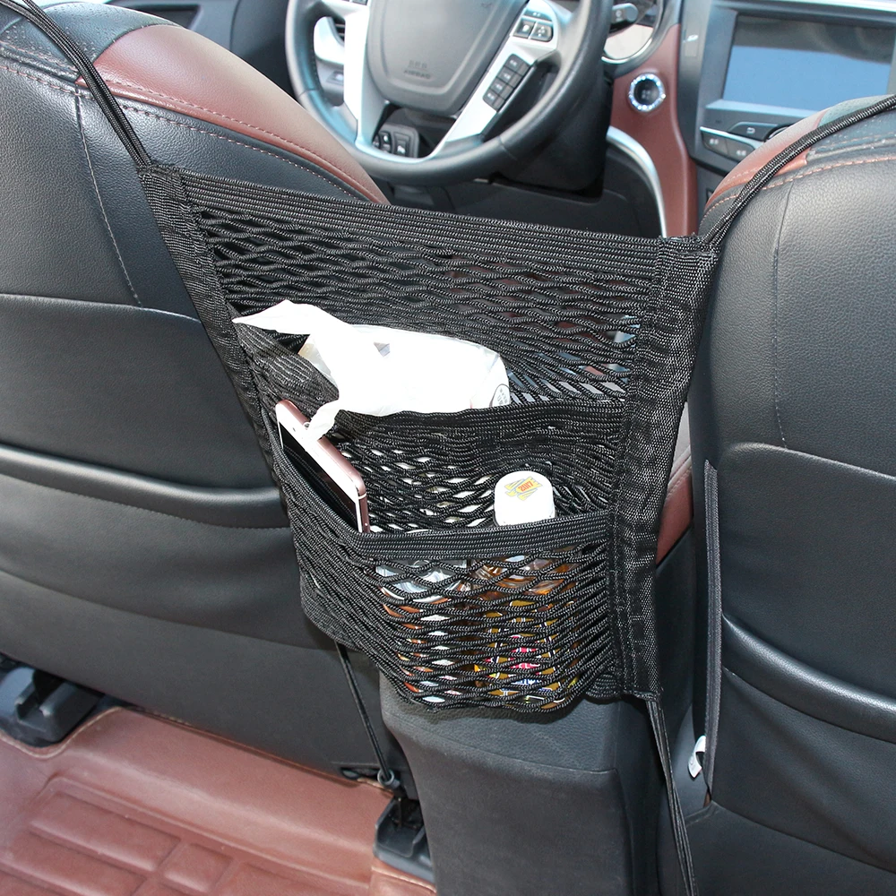 

High Quality Car Truck Storage Luggage Hooks Hanging Organizer Holder Car Elastic Seat Bag Mesh Net Storage Bag Car Phone Holder
