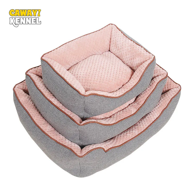 Продажа CAWAYI питомник хлопок лен кукурузы ядра собака кошка кровать для небольших кровать средних размеров дом подушки со съемными Pet коврики гнездо...