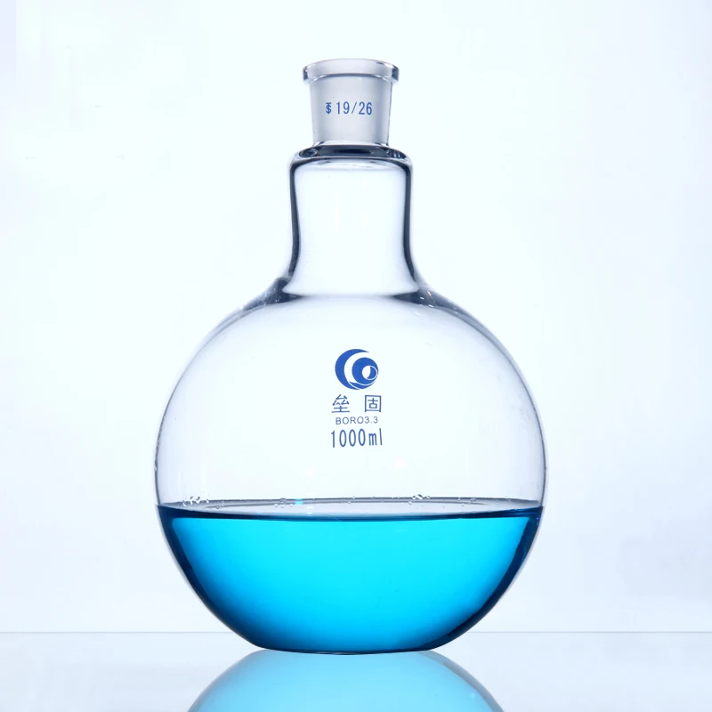 Single Port Glass flask flat bottom Thicken Borosilicate Glass high temperature resistance Standard flask laboratory