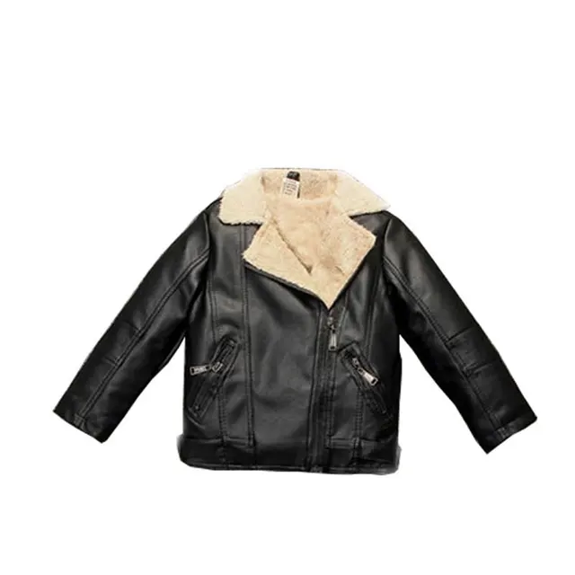 2017 Leather Jackets for Kids Boys Autumn Warm Clothing Outerwear Sport