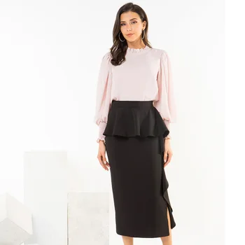 

Skirts Womens Lotus Leaf Half-length Skirt Suit Sexy Elegant Moda Mujer 2019 Skirt