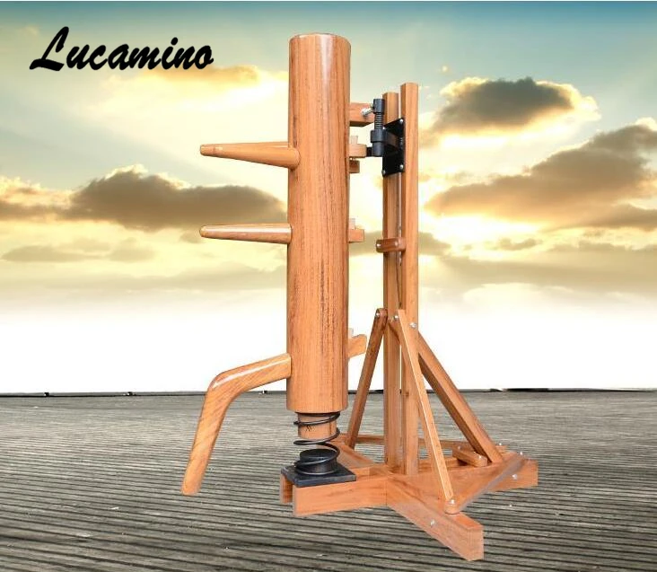 Live Spring Wing Chun Wooden Dummy Muk Jong Framed Kung Fu Dummy Top