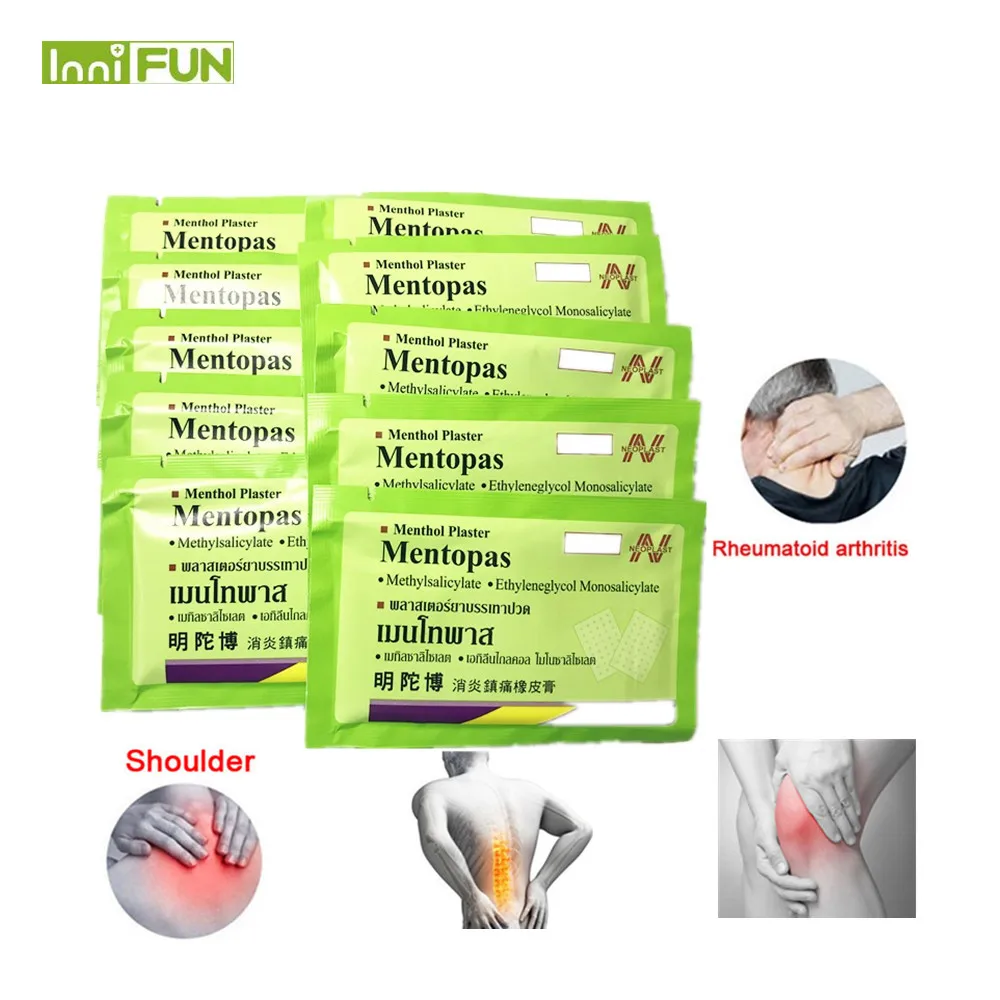 

50pcs/lot Thailand Mentopas Inflammatory Pain Relief Plaster For Neck / Muscle Aches Pain Relief Muscular Fatigue Arthritis