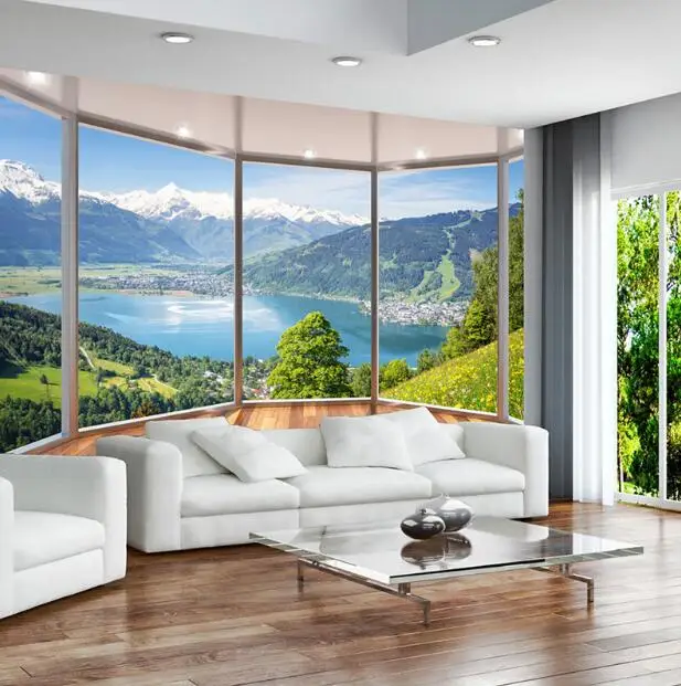 Custom 3D Mural Wallpaper Modern Creative Balcony French Window Nature Landscape Photo Wallpapers Living Room Bedroom Home Decor Custom 3D Mural Wallpaper Modern Creative Balcony French Window Nature Landscape Photo Wallpapers Living Room Bedroom Home Decor