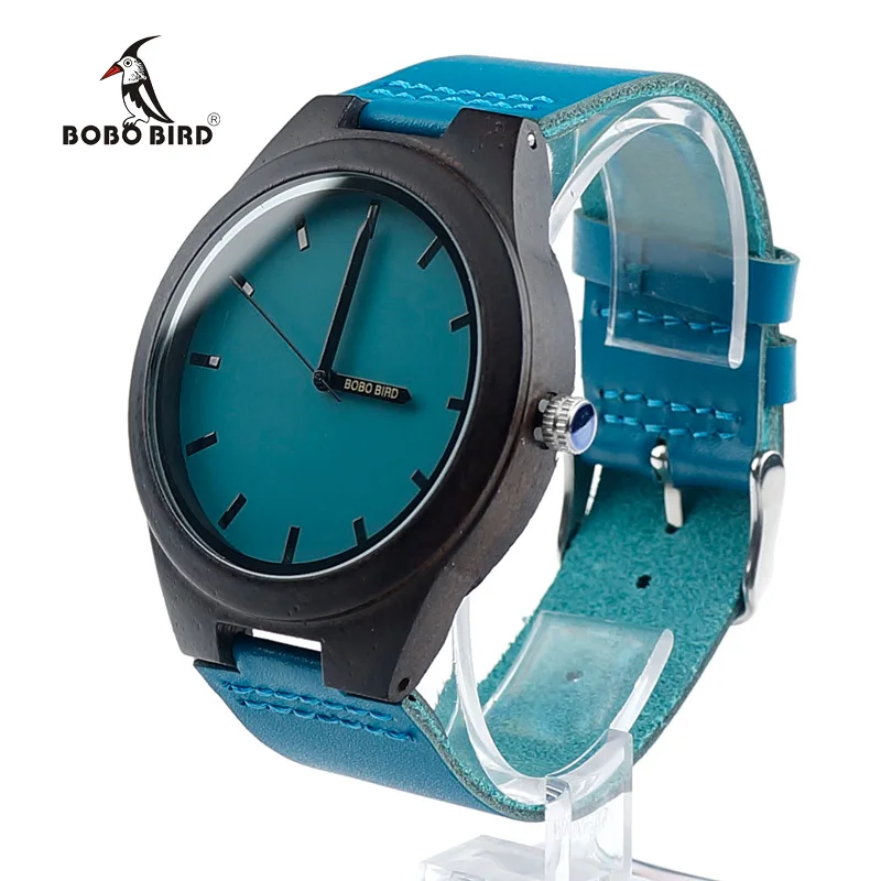 BOBO BIRD Nature Wooden Watch Ebony New Brand Luxury Men s Japan Quartz Saat Erkekler in