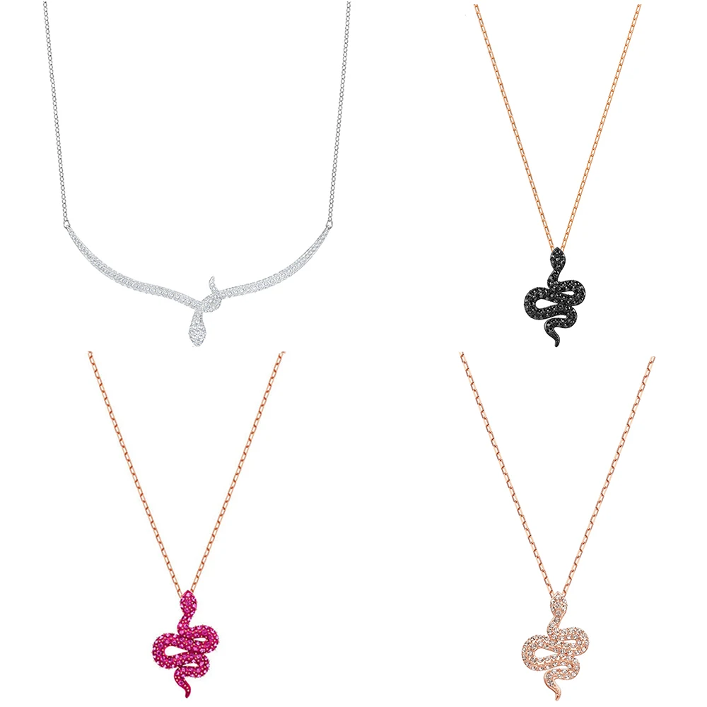 

NEW LESLIE Personalized Snake Necklace with Rose Gold The Mysterious Charm Clavicle Chain Conveys The Seductive Charm of Women