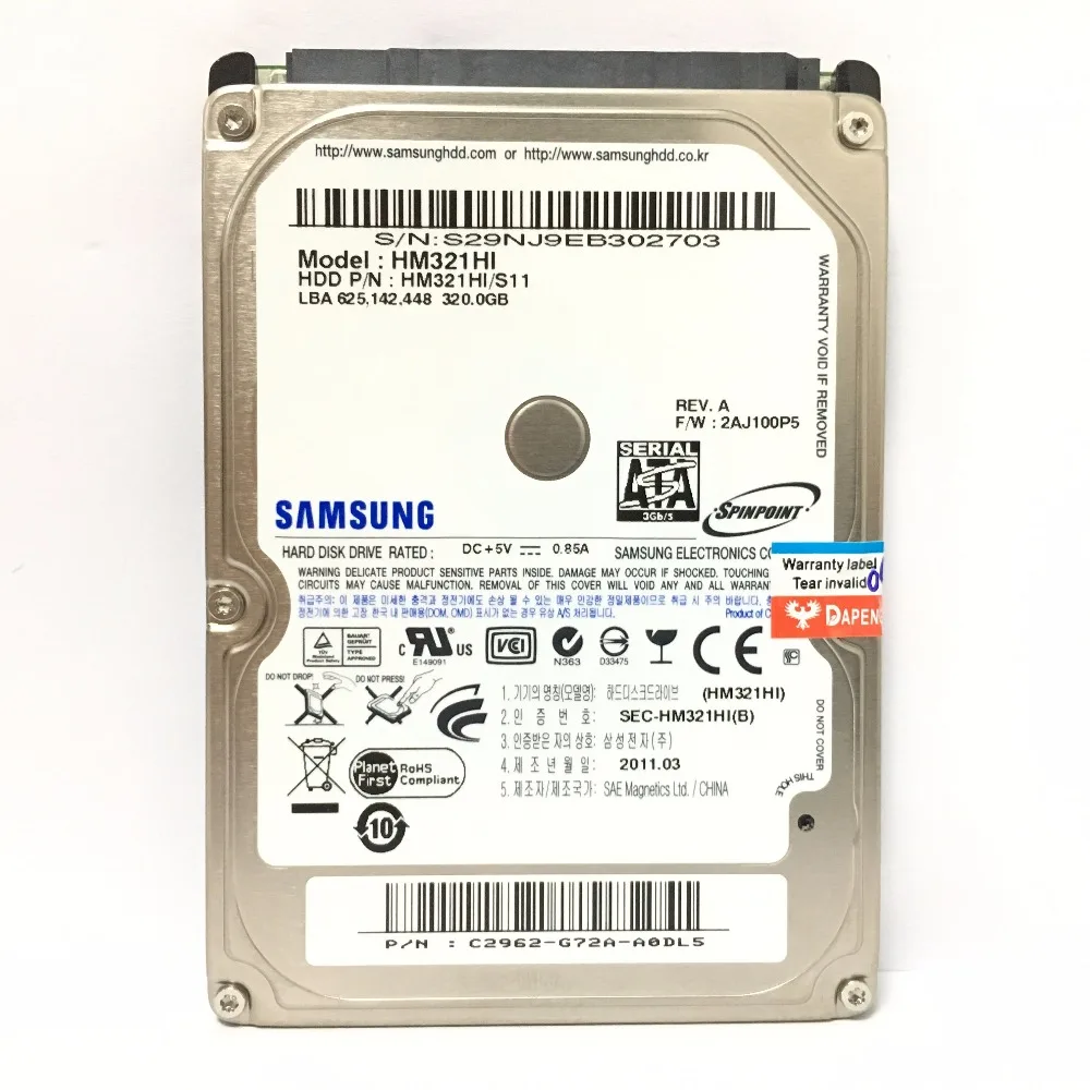 Внутренние жесткие диски Samsung для ноутбука диск 500 Гб 80 160 250 320 1 ТБ 2.5 HDD SATA 5400RPM 8