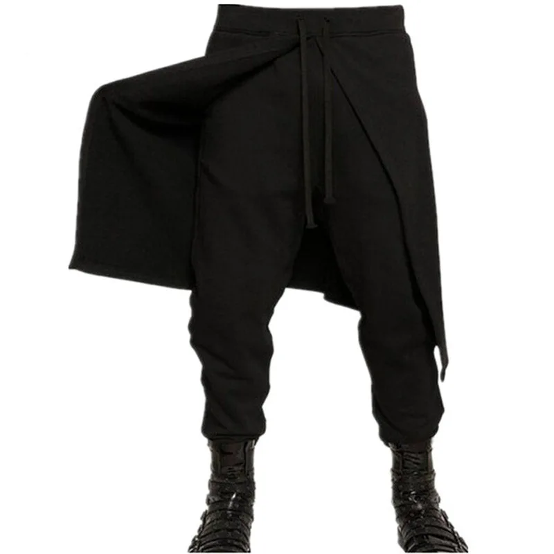 

2019 New Men Harem Pants Fashion Patchwork Solid Elastic Waist Hip-hop Stylish Punk Style Trousers Casual Pantalon Hombre M-3XL