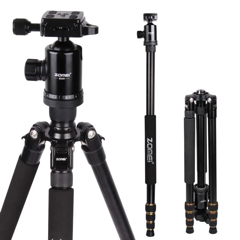 ZOMEI Z688 Portable Pro Aluminum Tripod Photographic Travel Compact