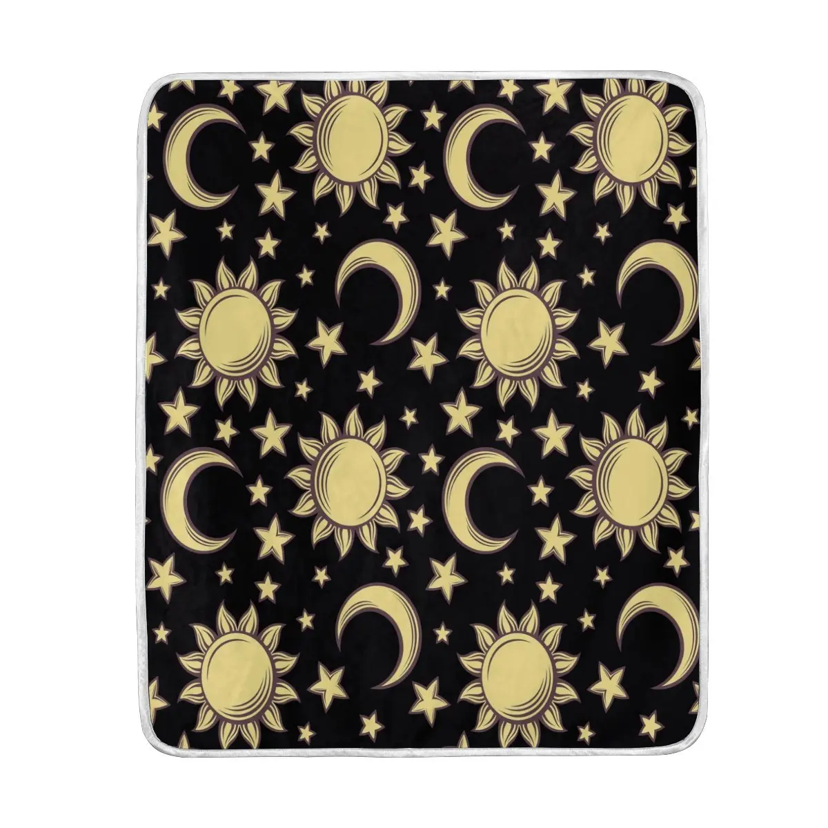 Sun Moon Star Blanket Soft Warm Cozy Bed Couch Lightweight Polyester