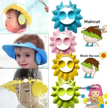

Adjustable Soft Baby Shower Cap Baby Care Bath Protection For Kid Baby Shower Cap Candy Color Multicolor Soft Cap Baby hat