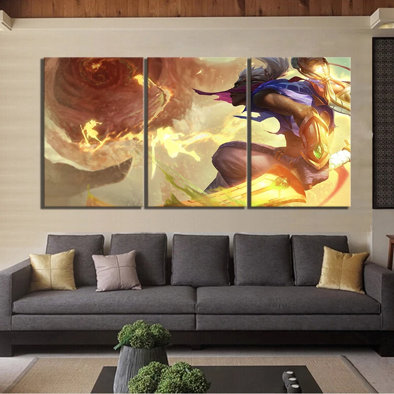 

3 Piece Ekko League of Lgends Game Poster Paintings The Boy Who Shattered Time LOL Pictures Canvas Art Decorative Paintings