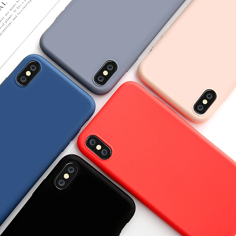 

Soft Silicone Couples Case For Apple iphone XR X XS Max 6 6S 7 8 Plus Case Cute Candy Color Back Cover Fashion Phone Cases Capas