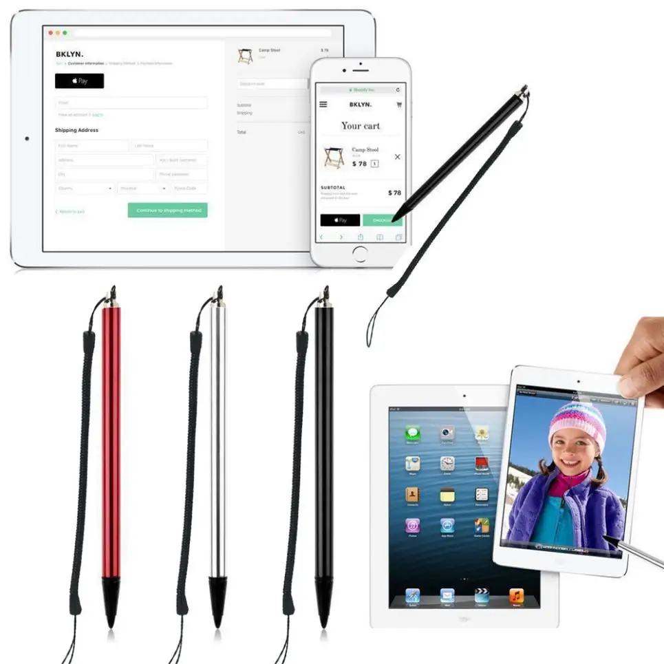 

2019 TouchScreen stylus universal double soft silicone tablet scratch-resistant screen stylus for iPhone compatible iPad stylus