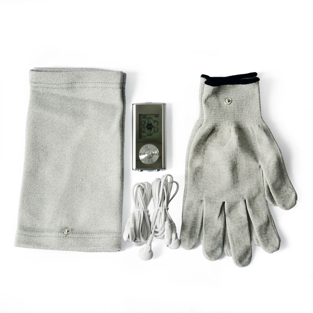

Dual Tens EMS Machine Digital Low Frequency Therapy device Electrical Muscle Stimulator Tens Gloves,knee Massager With LED