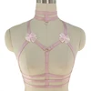 Original Design Pink Collar Bow Harness Bra Kawaii Open Chest Bondage Body Cage Pastel Gothic Body Harness Belt ► Photo 1/6