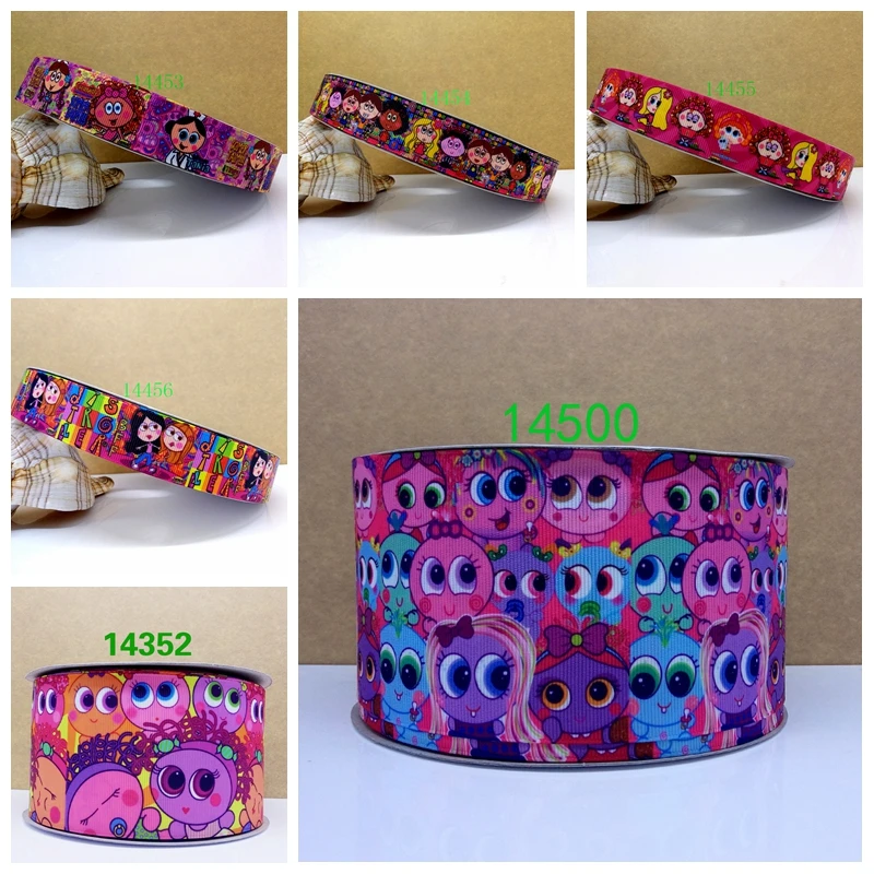 

Free shipping 50 yard cartoon printed grosgrain ribbon 14500