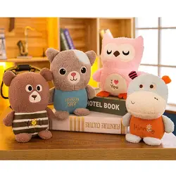 2018 новый милый мультфильм Бурый медведь Сова Hippo Мягкие плюшевые игрушки для детей спать Мягкие плюшевые куклы Детский подарок P5