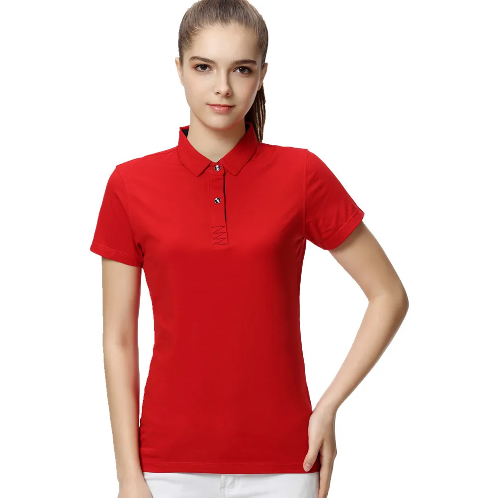 Summer Slim T-shirt Men's And Women's Casual Short Sleeve Turn-down Collar Tops Big Size Clothing Tee