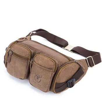 

COOL Fashion 100% Natural Genuine Leather Bag Perfect Quality Vintage Nubuck Cow Leather Men Waist Packes