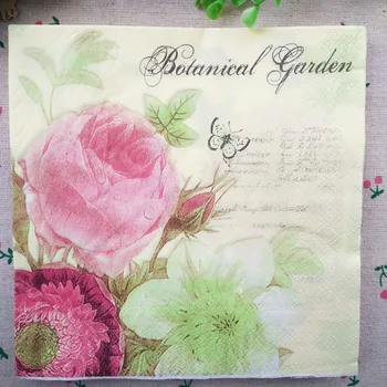 

33*33cm table napkin paper tissue pattern floral printed flower decoupage hotel wedding party festive decorative mat food-grade