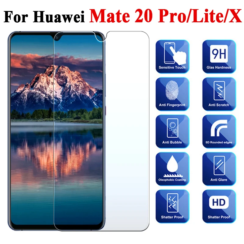 

Protective Glass On For Huawei Mate 20 Pro Lite X Tempered Screen Protector 20Pro 20X 20Lite Light Huawie X20 Tremp Sheet Glas