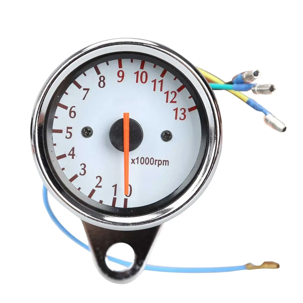 Universal Motorcycle Scooter 13000RPM Analog Tachometer Gauge Night