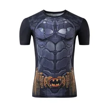 2016 super hero batman printing skin-tight cultivate one’s morality short sleeve T-shirt man round collar short sleeve T-shirt