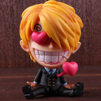 

Hot Toy Anime One Piece Figure Action Vinsmoke Sanji Pink Heart Q Version Collectible Model Toy Gift