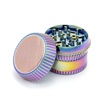

63MM rainbow gradient ice blue, stereo cool appearance of tobacco grinder grinder, convenient and fast, free delivery