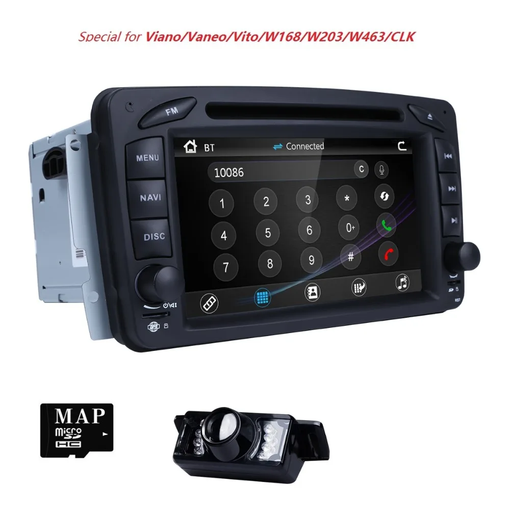 Sale AutoRadio 2 Din Car DVD Player Multimedia For Mercedes Benz vito w639 CLK C-209 W203 W168 ML W163 W463 viano Vaneo1998-2006Audio 1