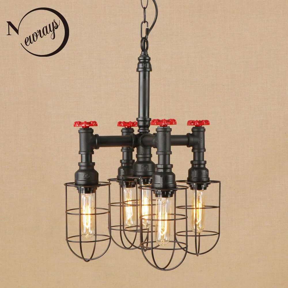 Vintage iron retro hang lamp LED 5 lamp Pendant Light Fixture E27 220V For hotel hall Lights parlor study dining room bed room Vintage iron retro hang lamp LED 5 lamp Pendant Light Fixture E27 220V For hotel hall Lights parlor study dining room bed room