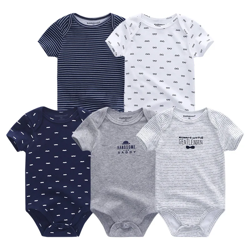 Ropa de bebé 5 unids/lote de manga corta de bebé niñas 12 m Ropa de bebes de algodón recién nacido bebé chicos mono y ropa de pijamas