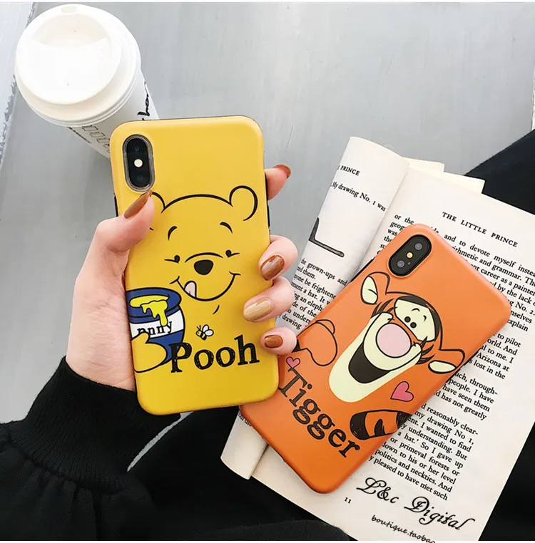 Cute Winnie Pooh Tigger Piglet Eeyore Soft Silicone phone Case for iphone 6 6s 7 8 plus Cartoon Back Case for iphone X XR XS MAX