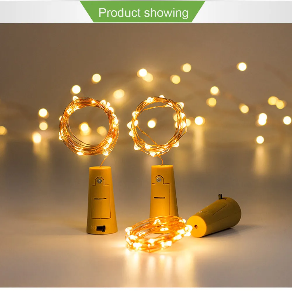

10Pcs Cork Shaped LED Night Light Starry Lights Wine Bottle Lamp For Party Decor Shape Silver Mini String Lights for DIY part
