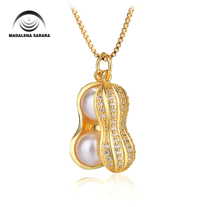 

MADALENA SARARA Fine Deep Polished Gold Tone Bracelet Little Coconut Style Chain Pendant Necklace