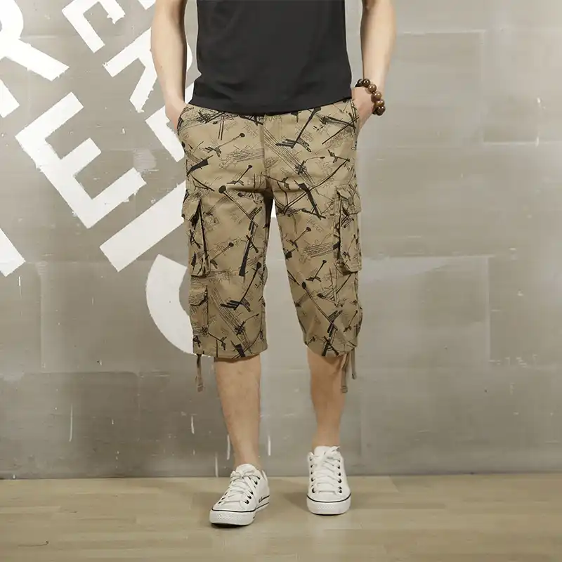 camouflage cropped trousers