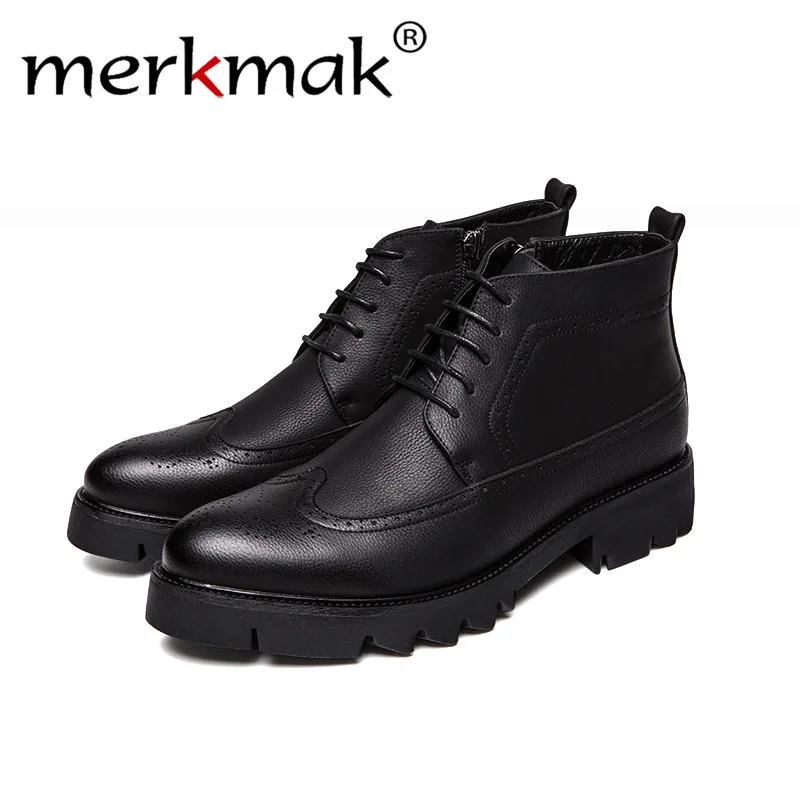 Merkmak 2018 Business Casual Boots Genuine Leather Men