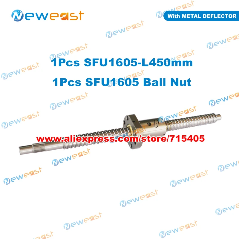SFU1605 DIA.16mm ball screw L450mm+ SFU1605 METAL DEFLECTOR Ballscrew